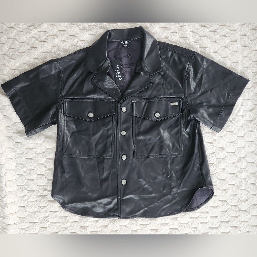 Milano Di Rouge Philly Vegan Leather Cargo Short Sleeve Shirt And Pants *COMBO*